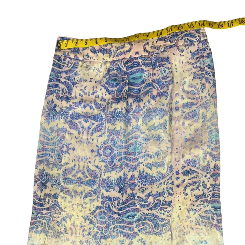 Maeve “Waimea” Printed Watercolor Silk Maxi Skirt